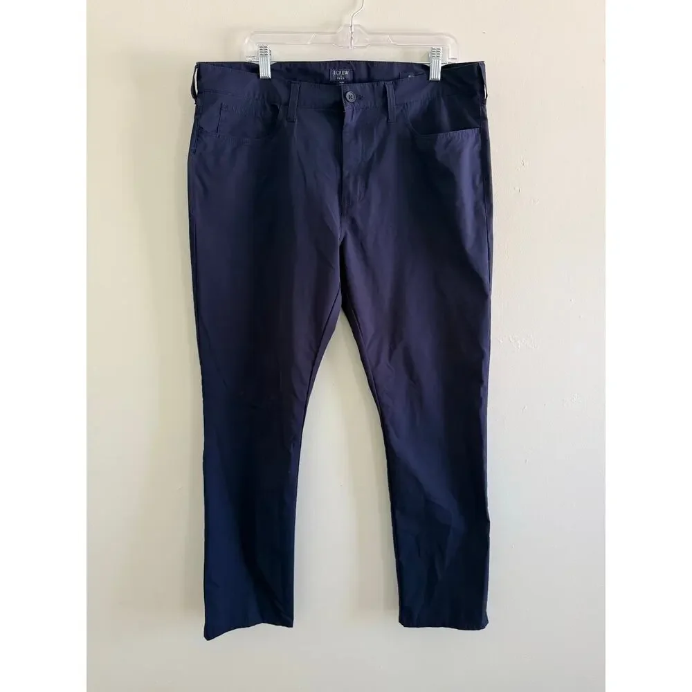 J. Crew | Navy Slim Straight Fit 5-Pocket Tech Pants Business Casual Sz 36x30